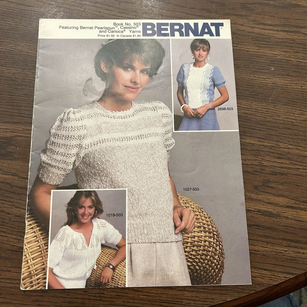 Vintage Bernat Handicrafter 503 Knitting Pattern Booklet 1982‎ Summer Tops